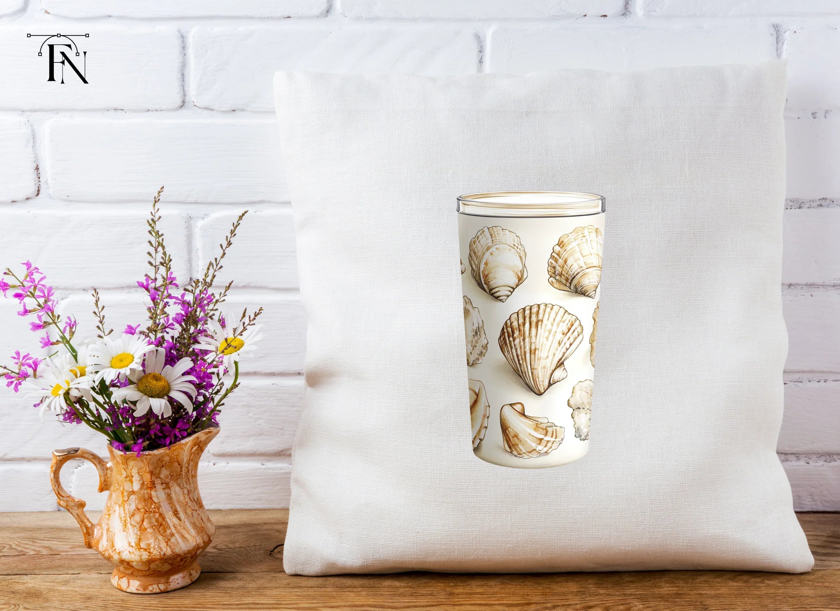 Seashells Tumbler Clipart Bundle