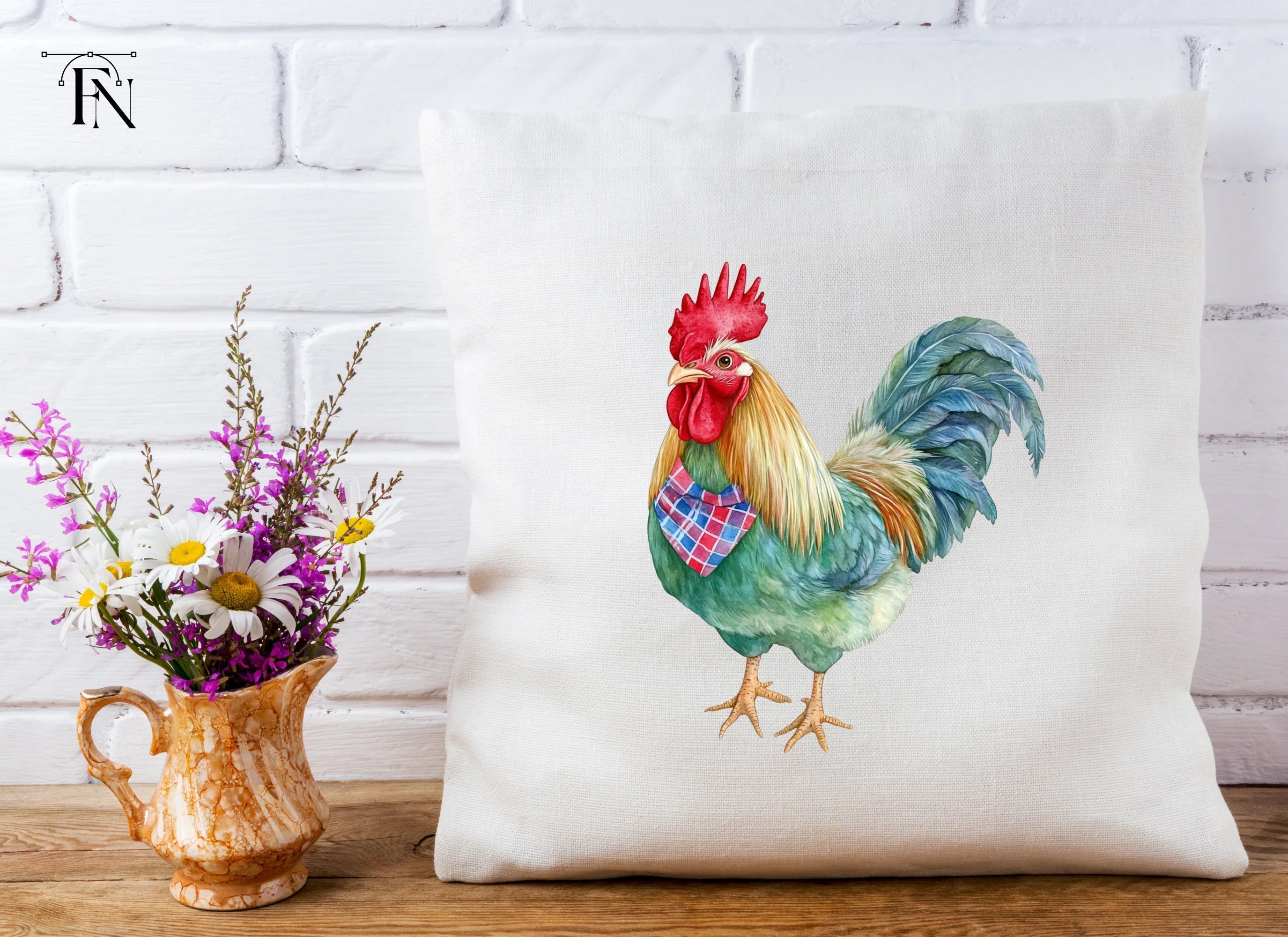 Rooster Bandana Clipart Bundle