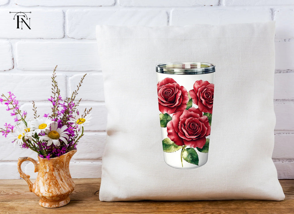 Elegant Red Roses Tumbler Clipart Bundle