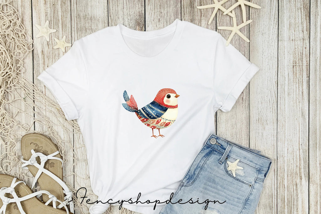 Vibrant Folk Birds Clipart Bundle