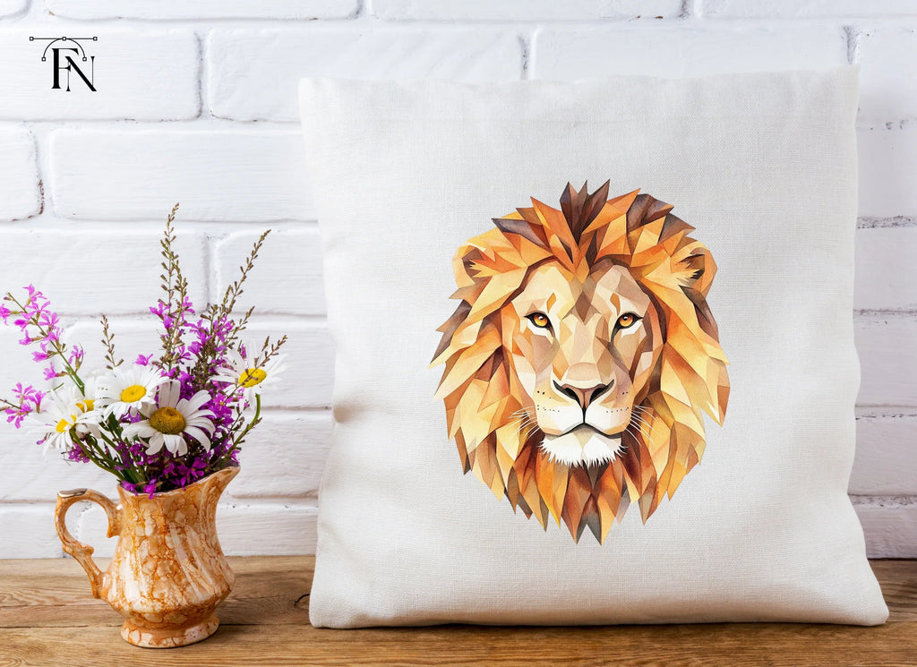 Geometric Lion Head Clipart Bundle