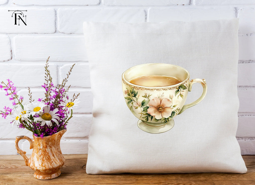 Elegant Floral Teacups Clipart Bundle