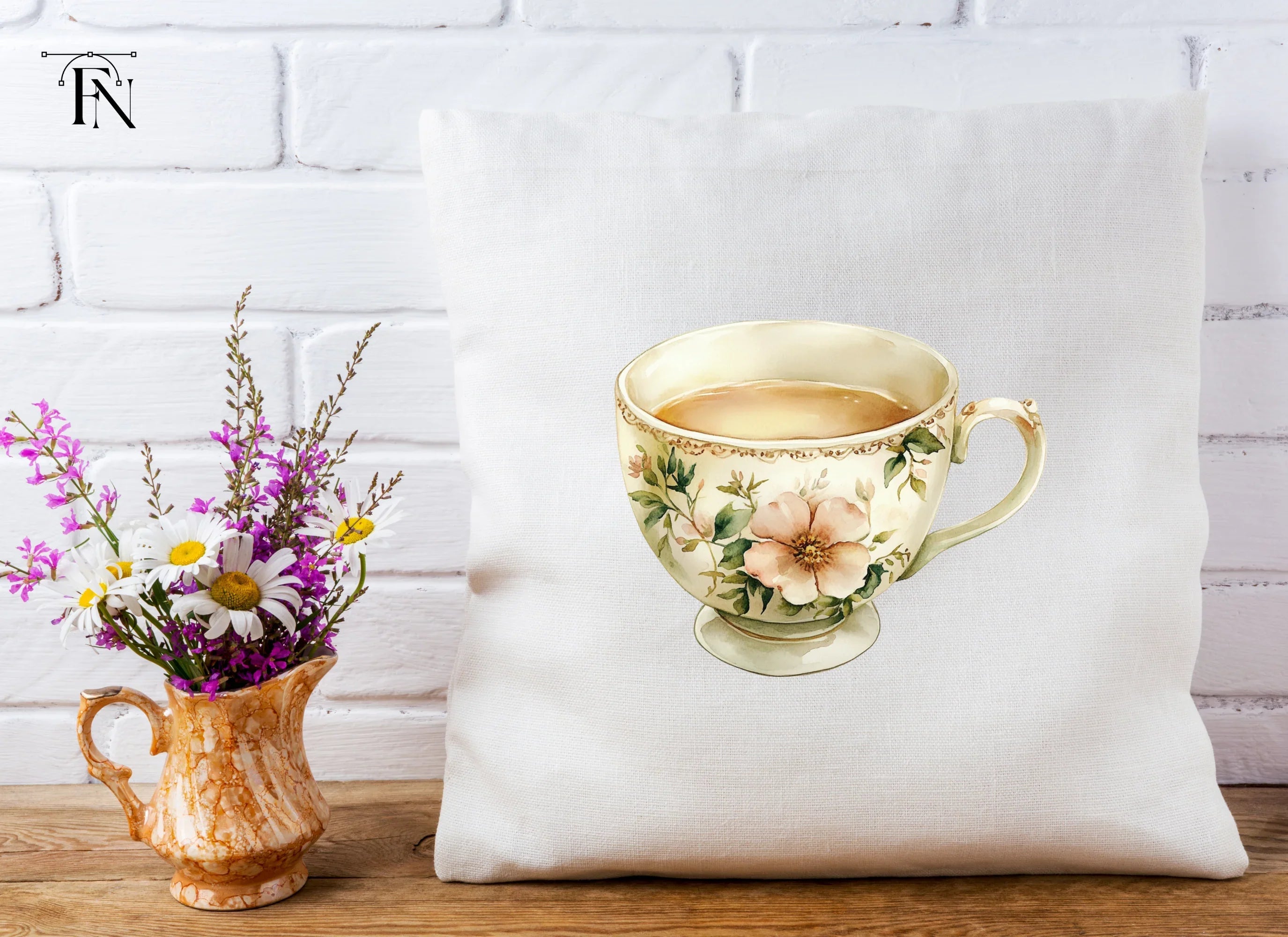 Elegant Floral Teacups Clipart Bundle