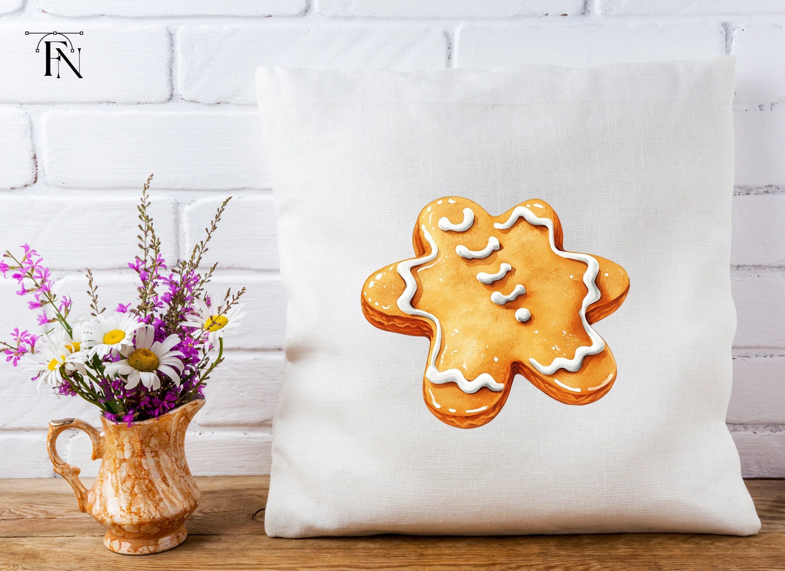 Cute Gingerbread Star Cookie Clipart Bundle