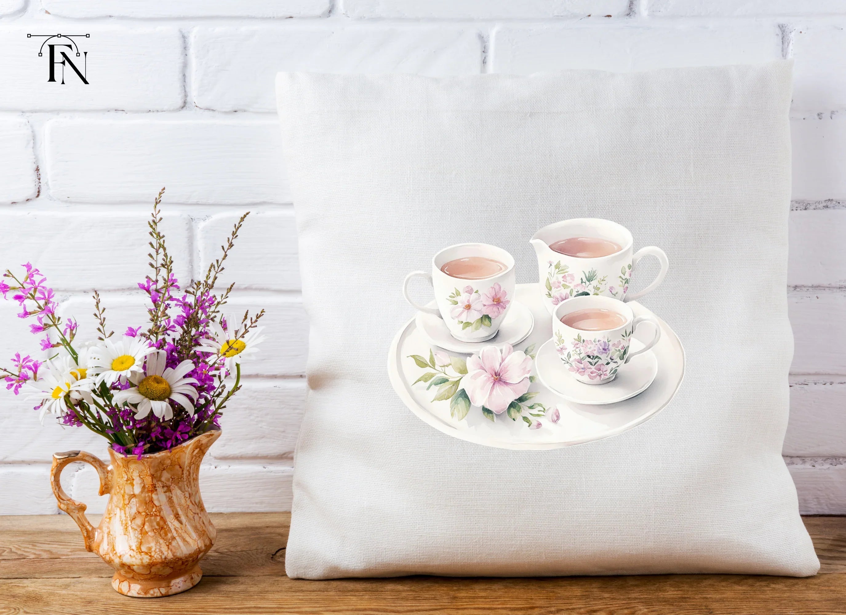 Elegant Floral Tea Clipart Bundle