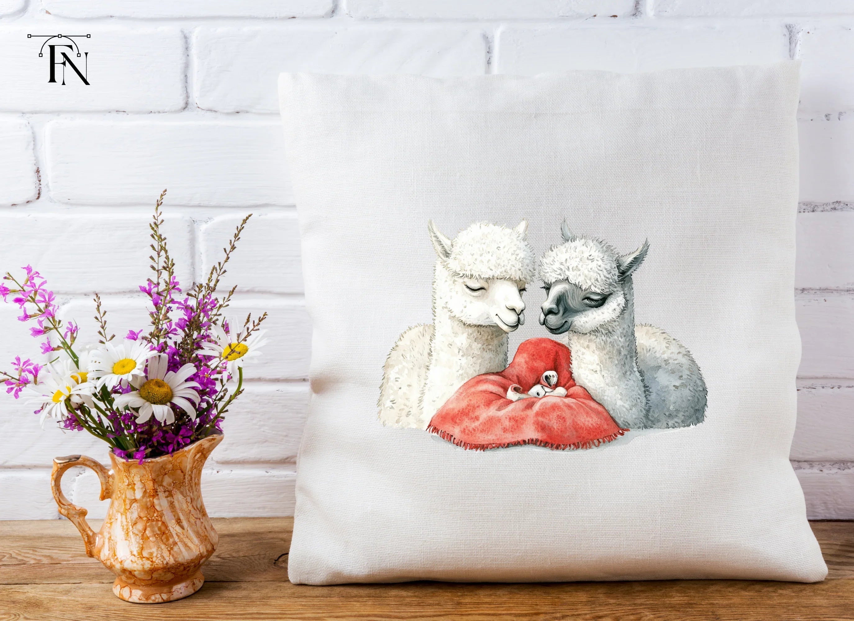 Alpaca Family with Baby Clipart Bundle