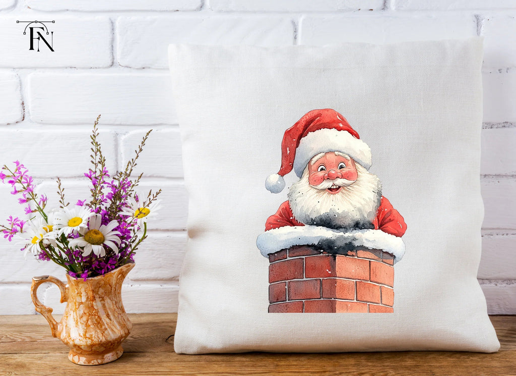 Jolly Santa Claus Chimney Clipart Bundle
