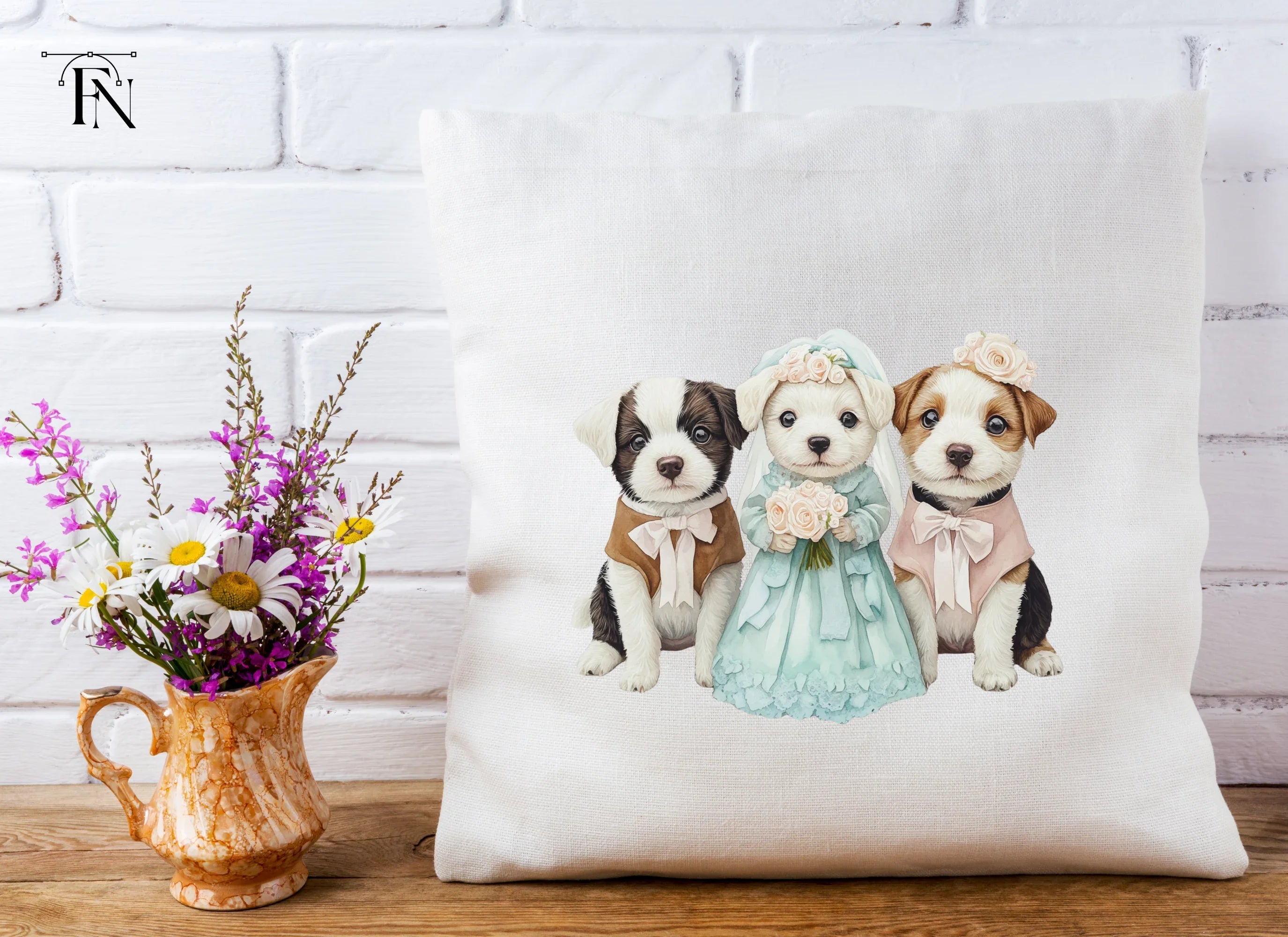 Adorable Puppy Wedding Clipart Bundle
