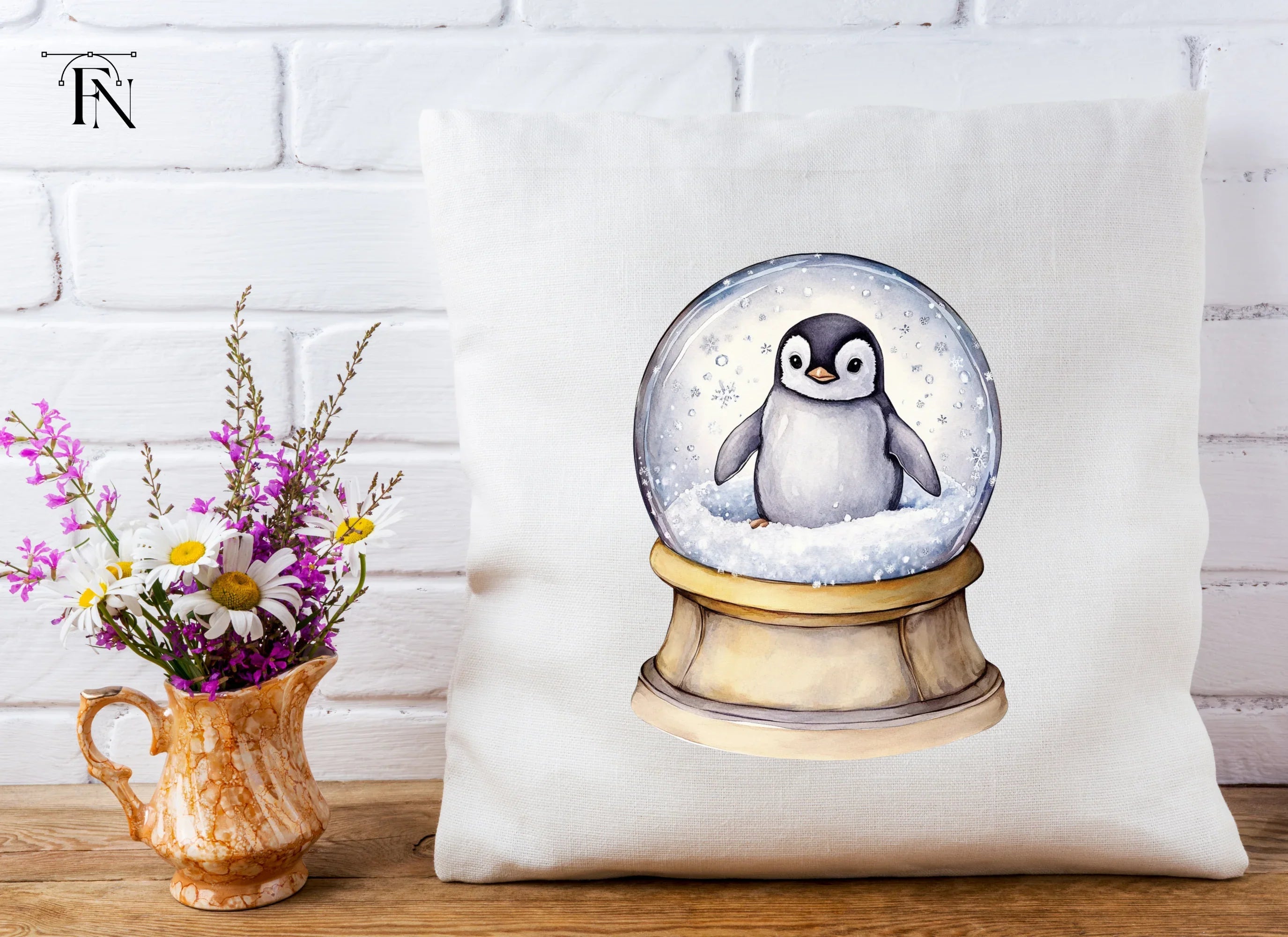 Penguin Snow Globe Duo Clipart Bundle