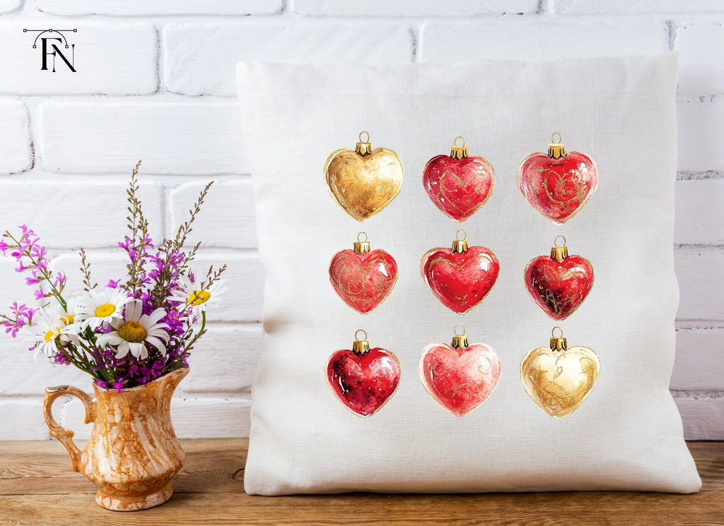 Heart Christmas Ornaments Clipart Bundle