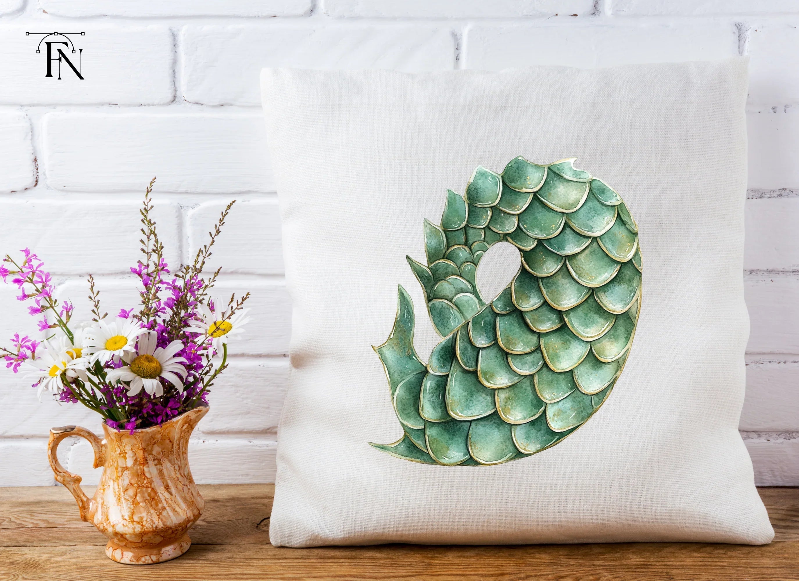 Green Dragon Scales Clipart Bundle