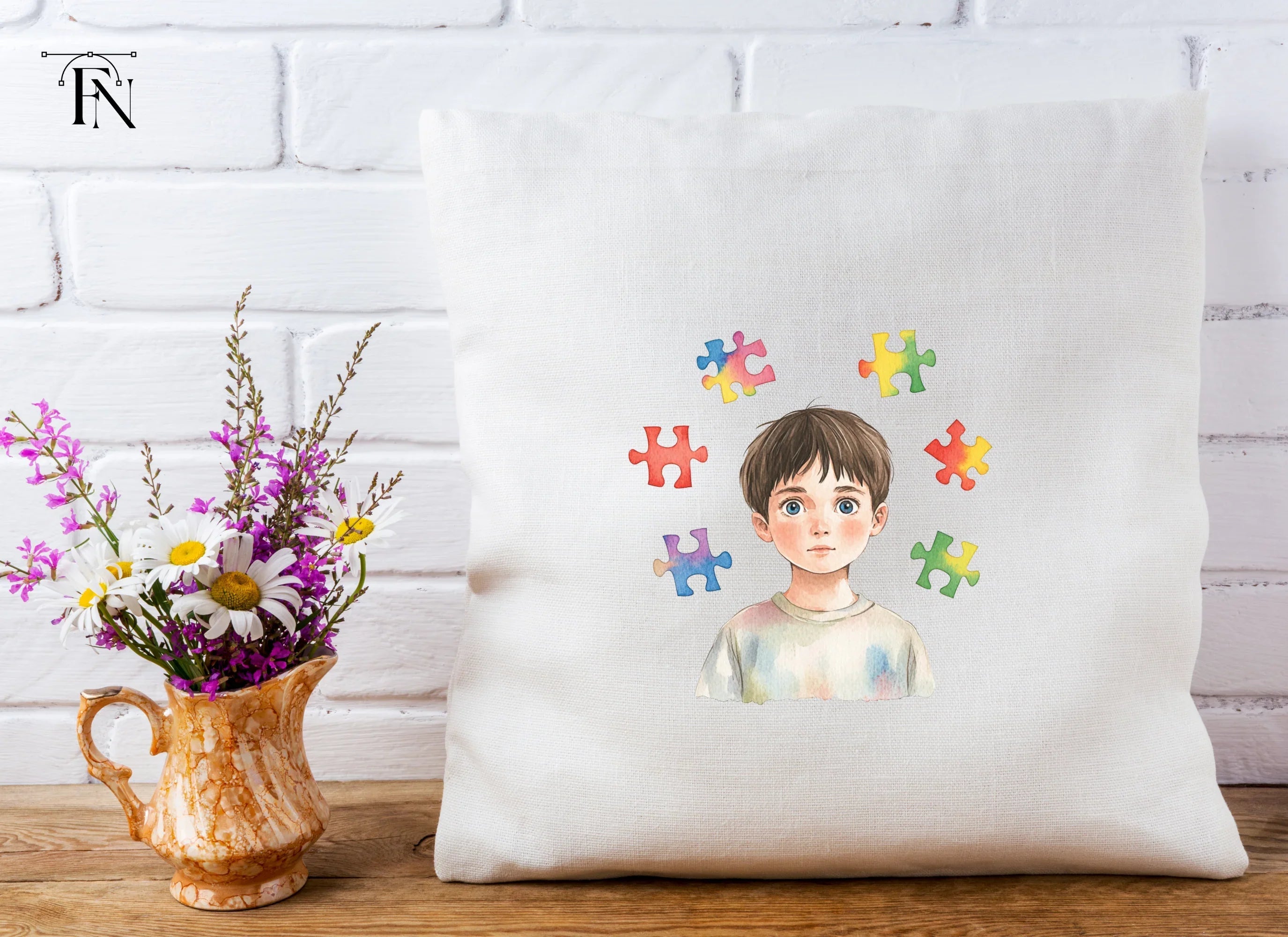 Boy with Puzzle Pieces Clipart Bundle