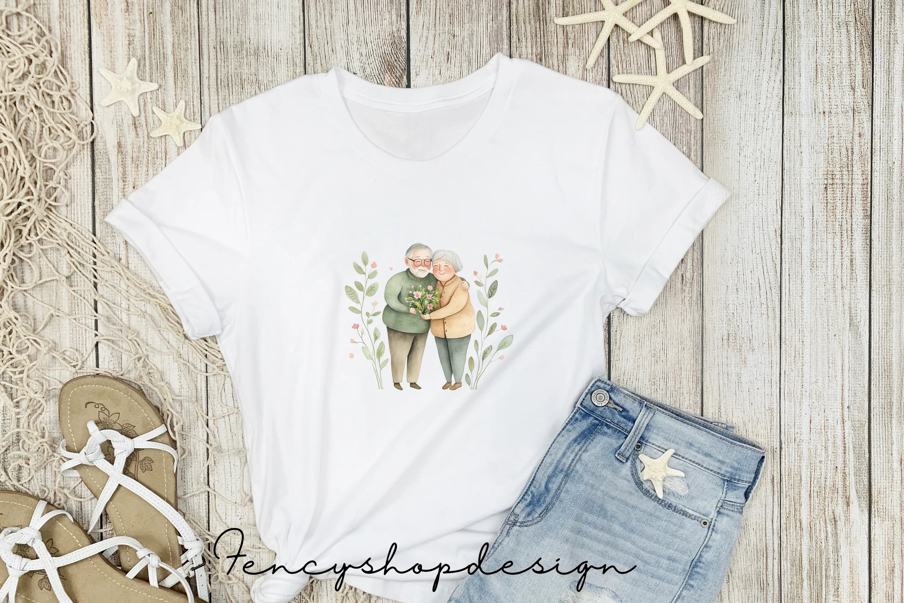 Elderly Couple Love Clipart Bundle