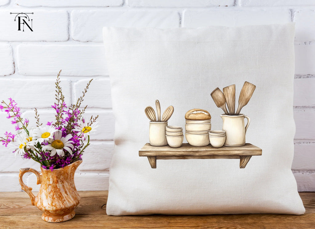 Farmhouse Kitchen Shelf Clipart Bundle