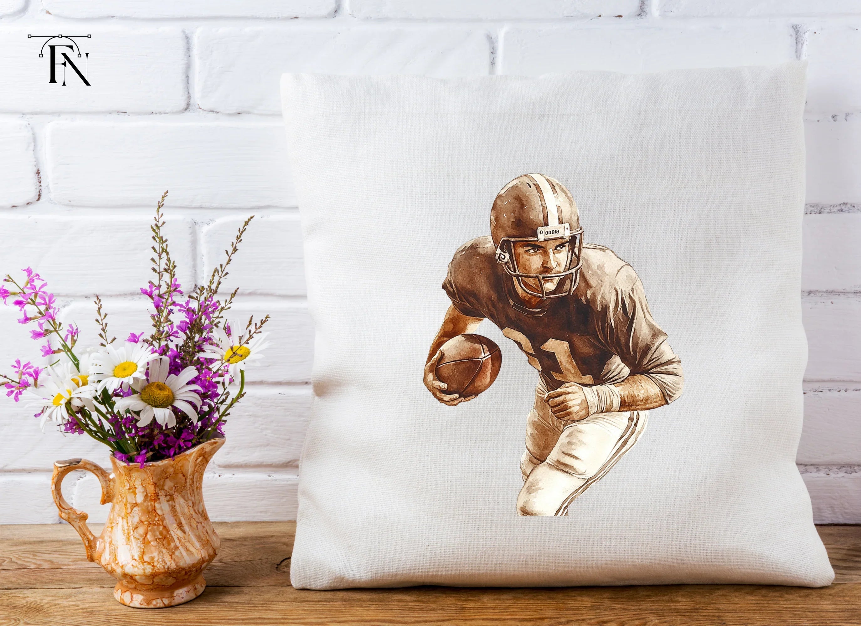 Vintage Football Player Clipart Bundle