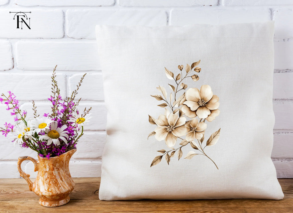 Elegant Sepia Floral Clipart Bundle