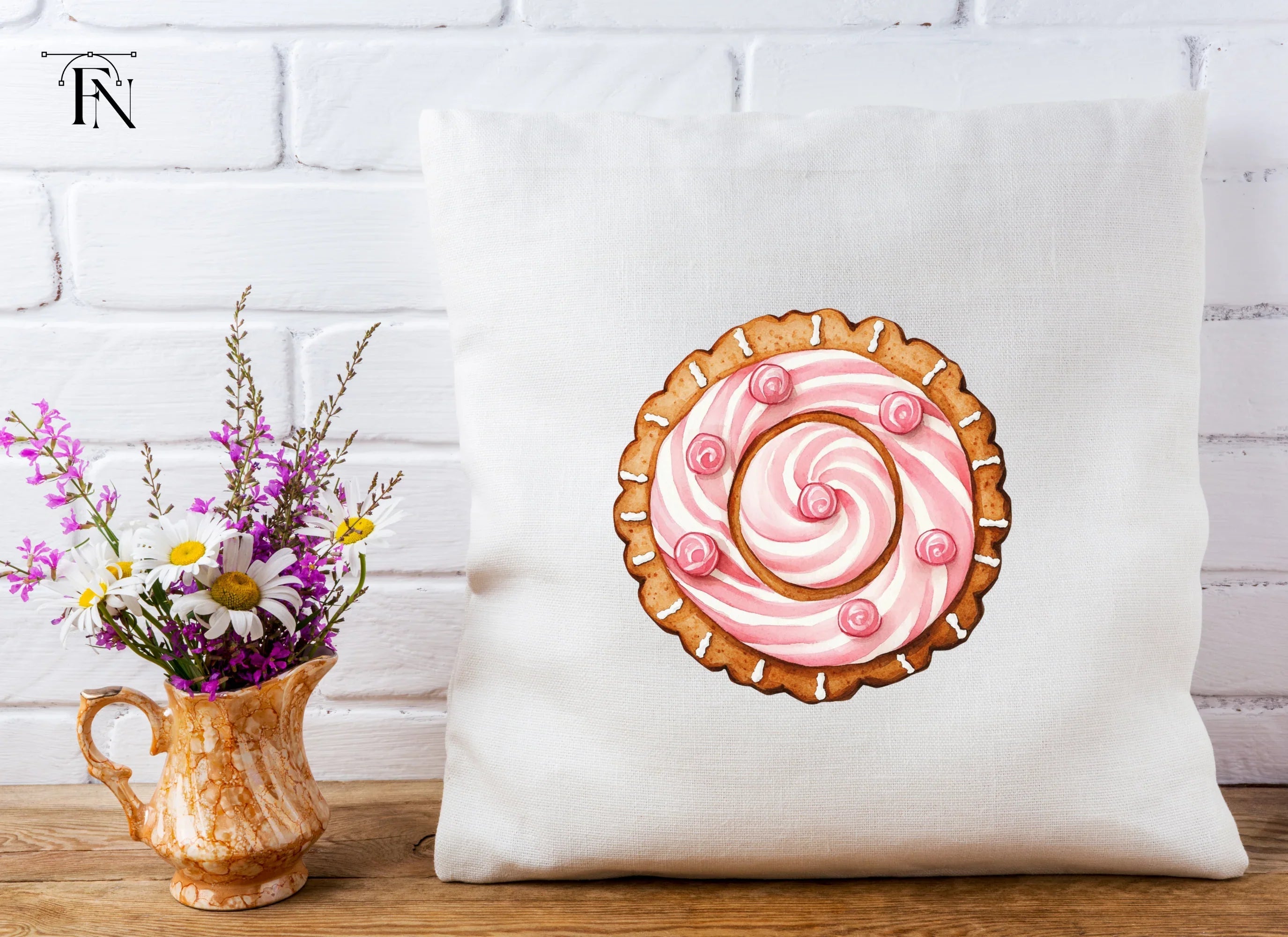 Sweet Pink Swirl Cookie Clipart Bundle