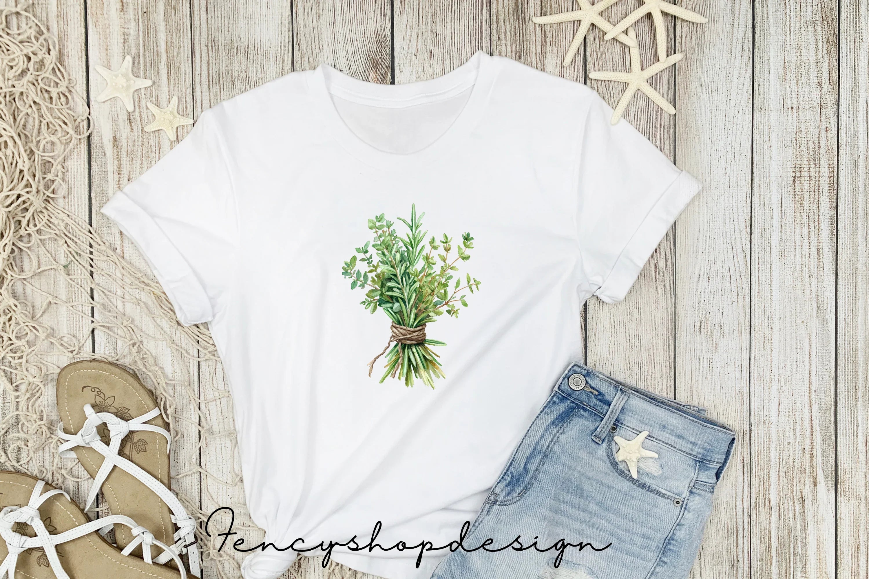 Fresh Herb Bouquets Clipart Bundle