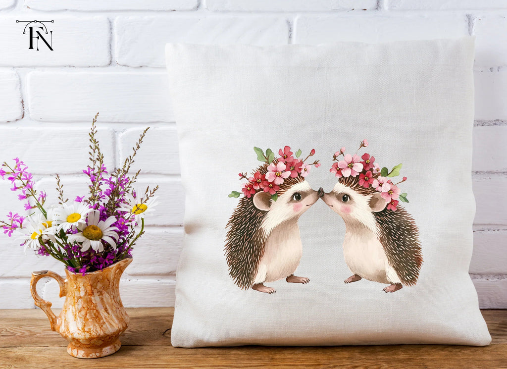 Hedgehog Couple Flower Crowns Clipart Bundle