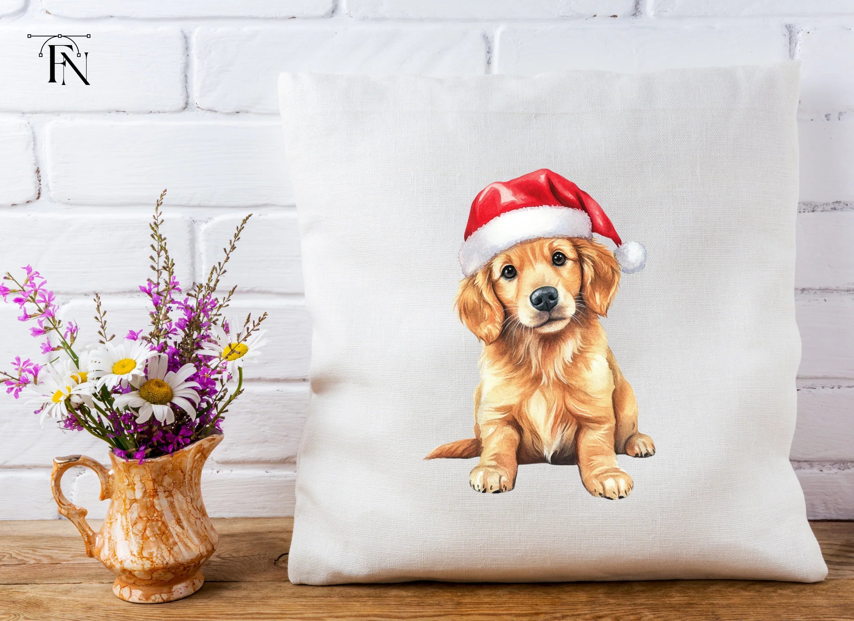 Golden Retriever Puppy Christmas Clipart Bundle