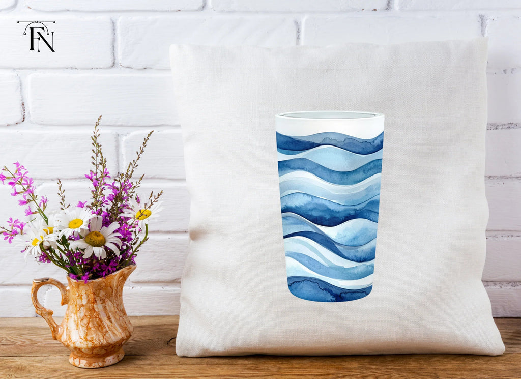 Blue Waves Tumbler Clipart Bundle