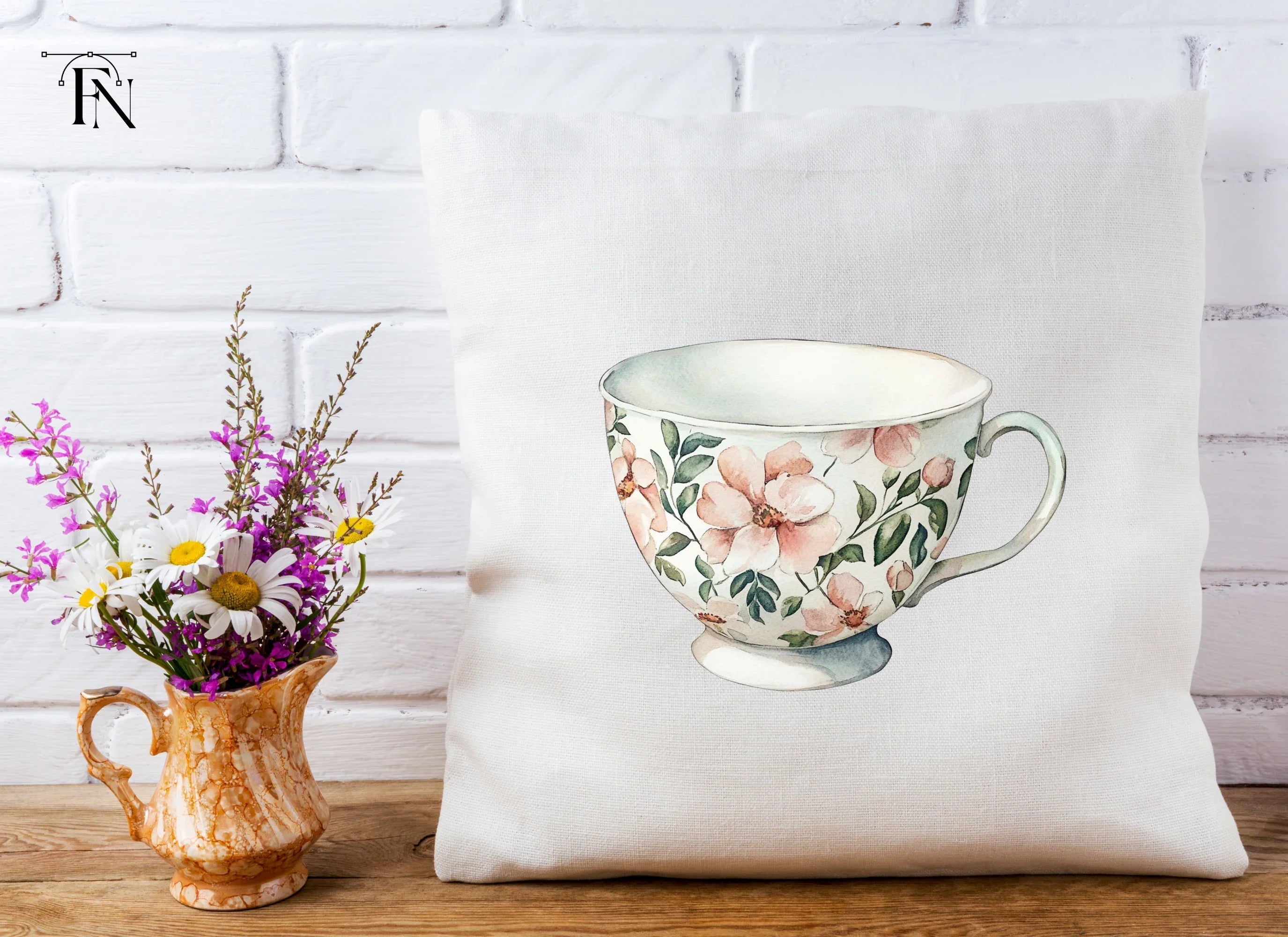 Elegant Floral Teacup Clipart Bundle