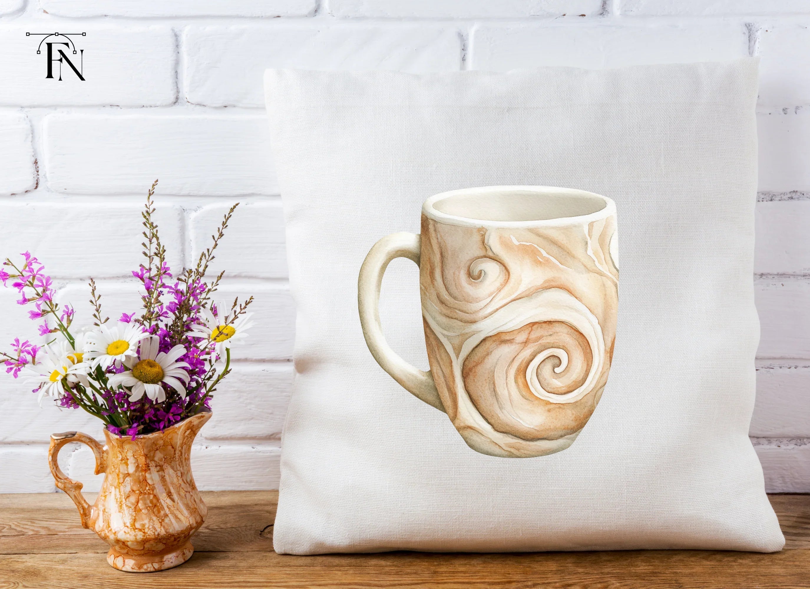 Swirl Pattern Coffee Clipart Bundle
