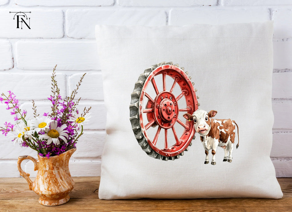 Calves with Farm Wheels Clipart Bundle