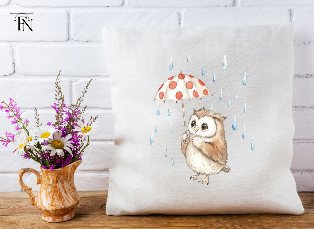 Owls with Umbrellas Clipart Bundle