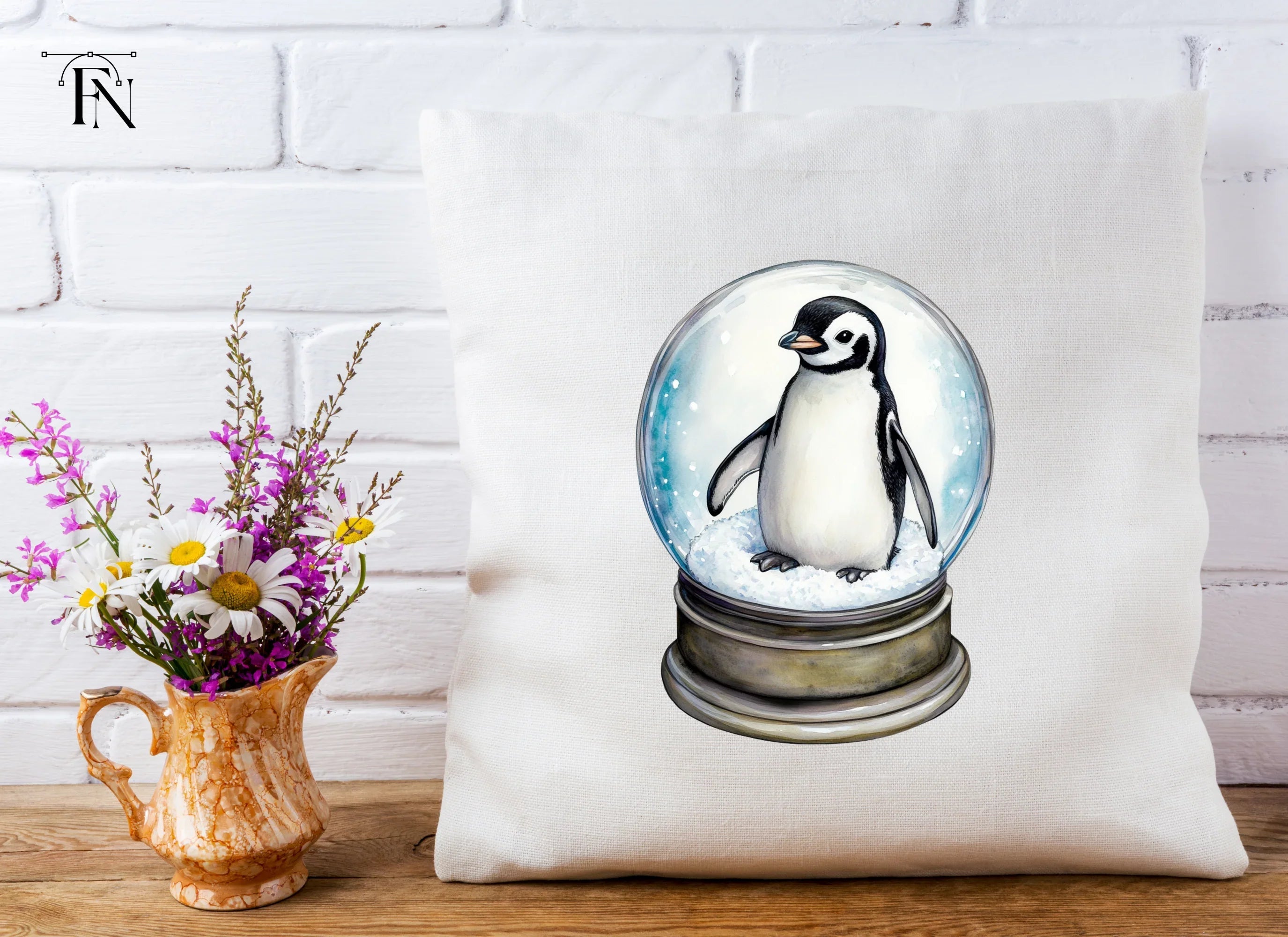 Penguin Snow Globe Clipart Bundle