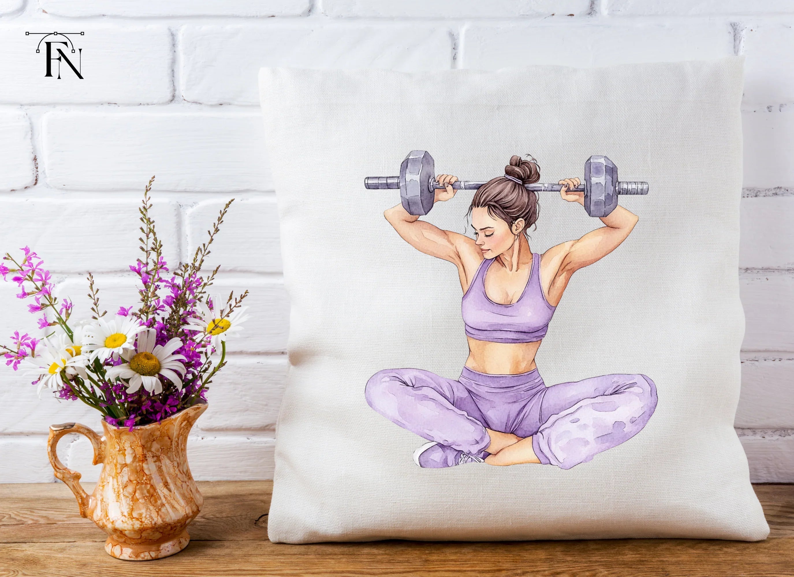 Strong Woman Weightlifting Clipart Bundle