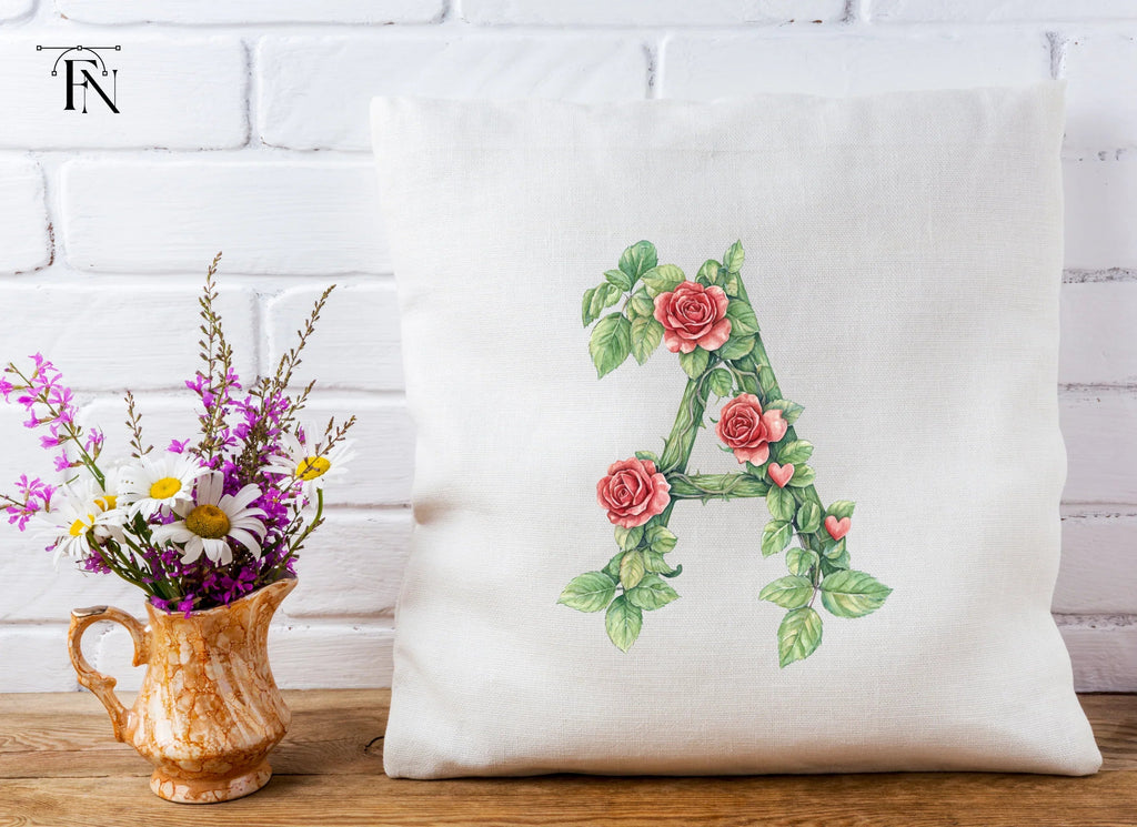 Floral Rose Letter Clipart Bundle