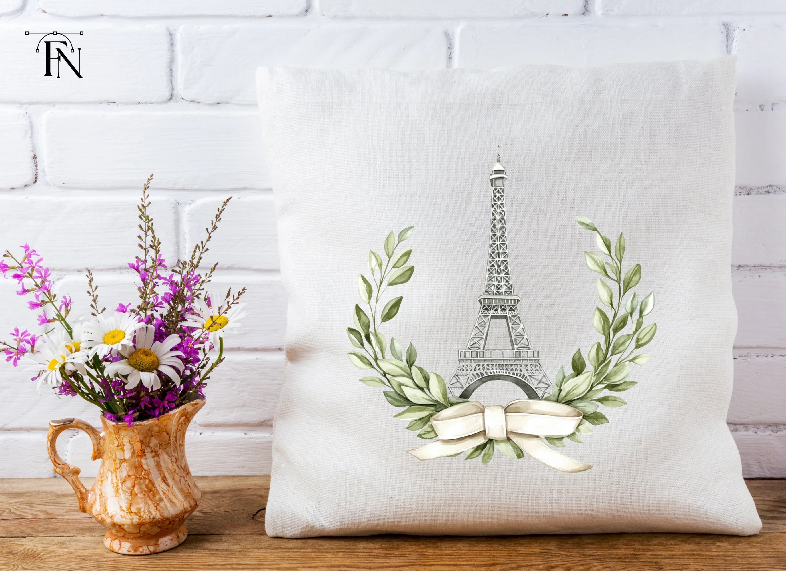 Eiffel Tower Wreath Clipart Bundle