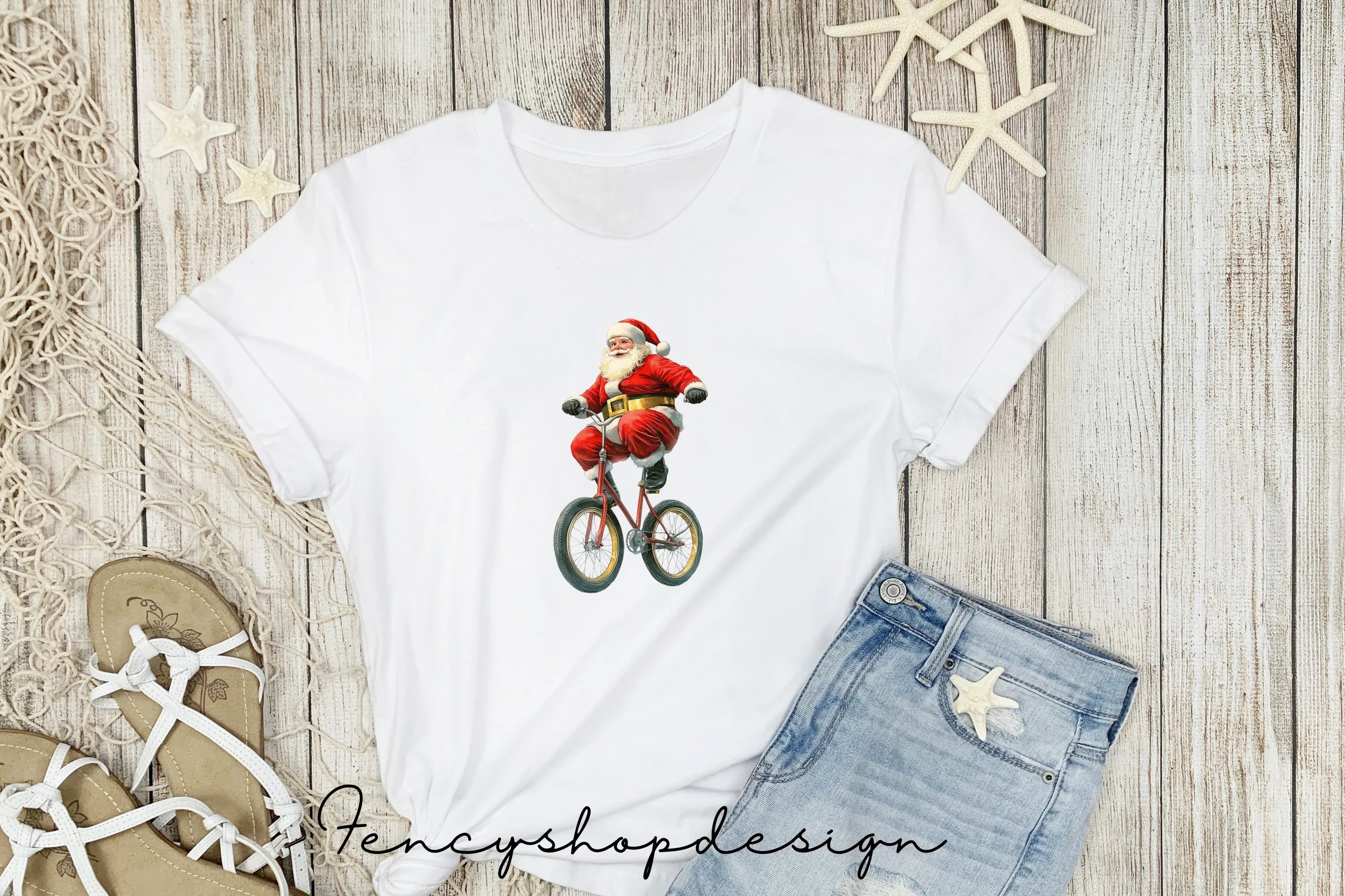 Santa Claus Unicycle Christmas Clipart Bundle