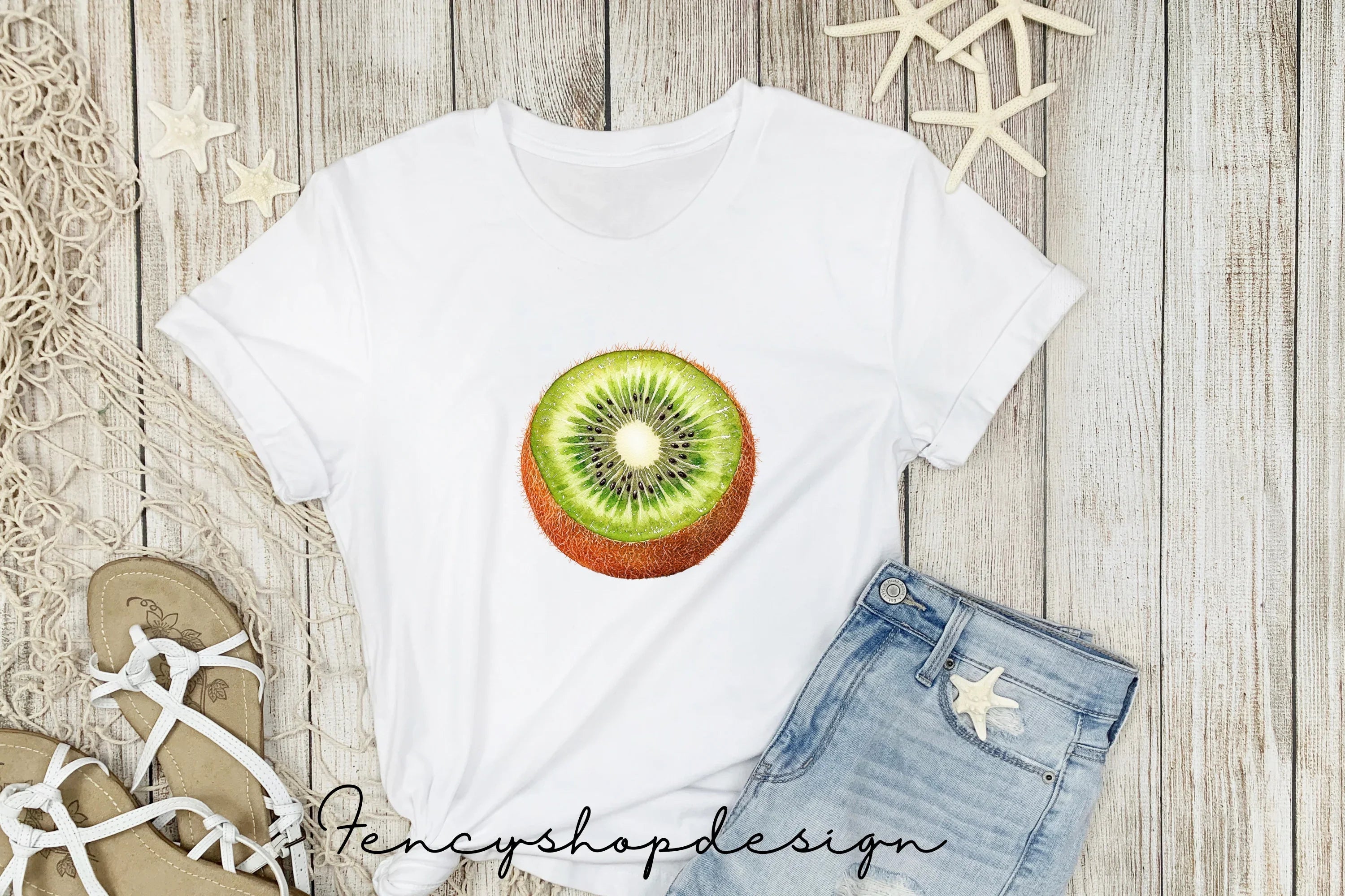 Cute Kiwi Fruit Clipart Bundle