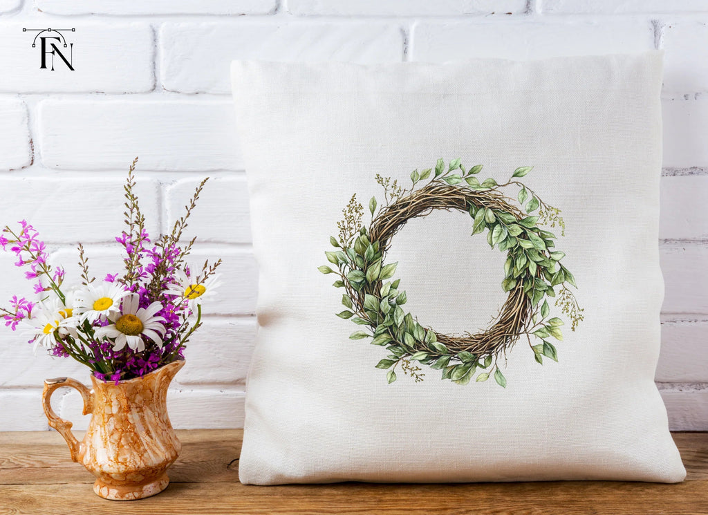 Rustic Greenery Wreath Clipart Bundle