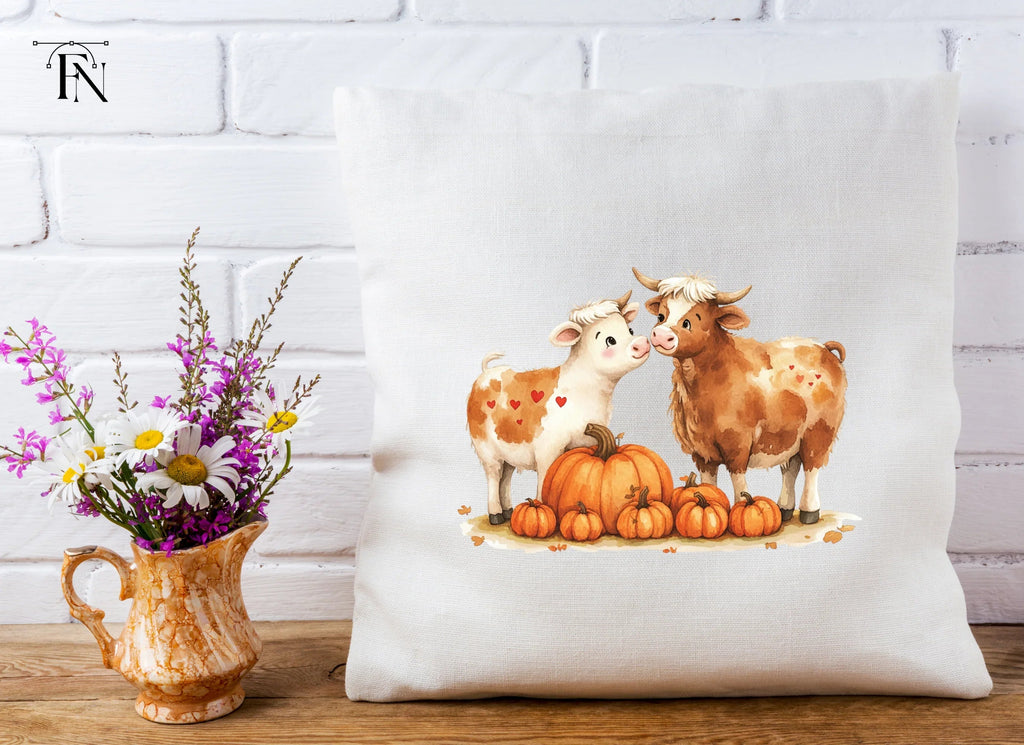 Autumn Cow and Pumpkin Clipart Bundle