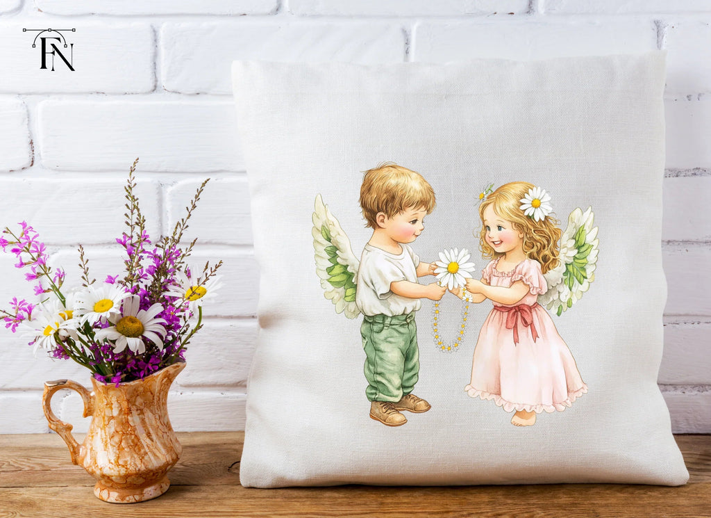 Sweet Angel Children Daisy Chain Clipart Bundle