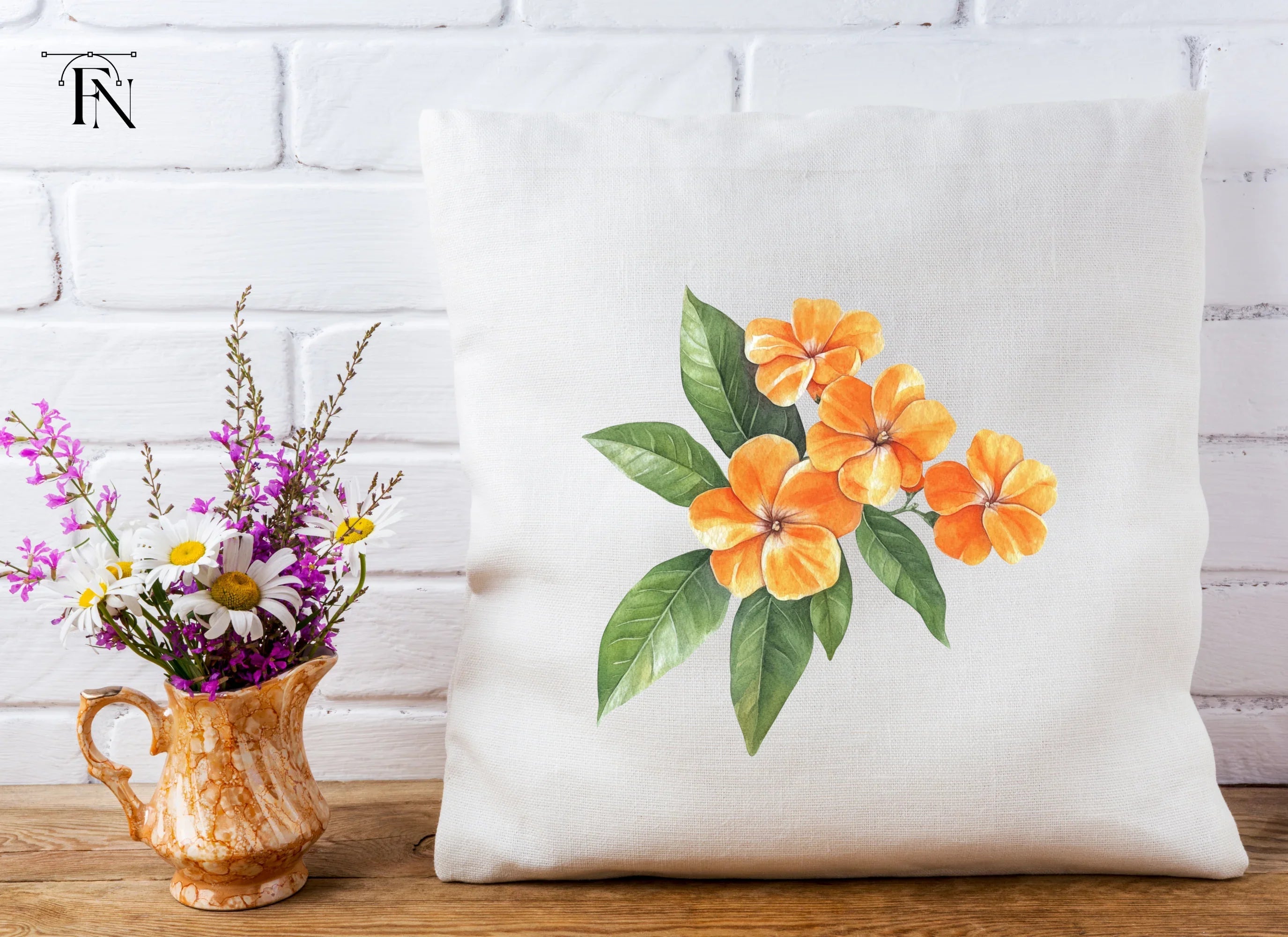 Orange Flower Clipart Bundle