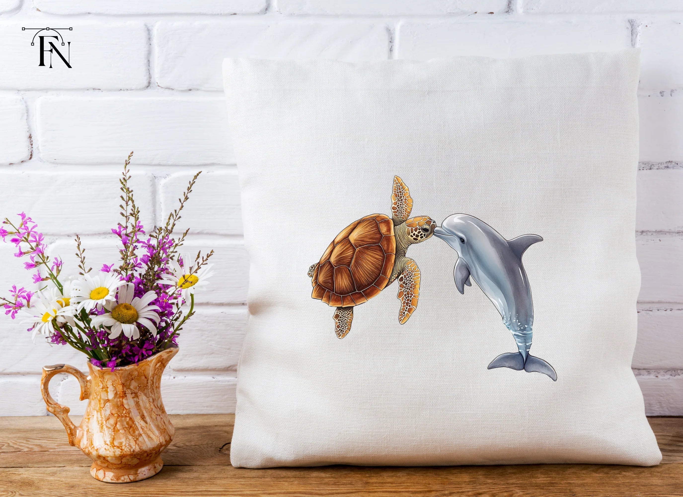 Dolphin and Sea Turtle Clipart Bundle