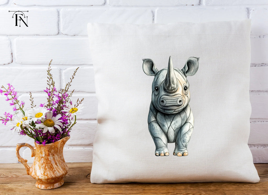 Cute Baby Rhino Clipart Bundle