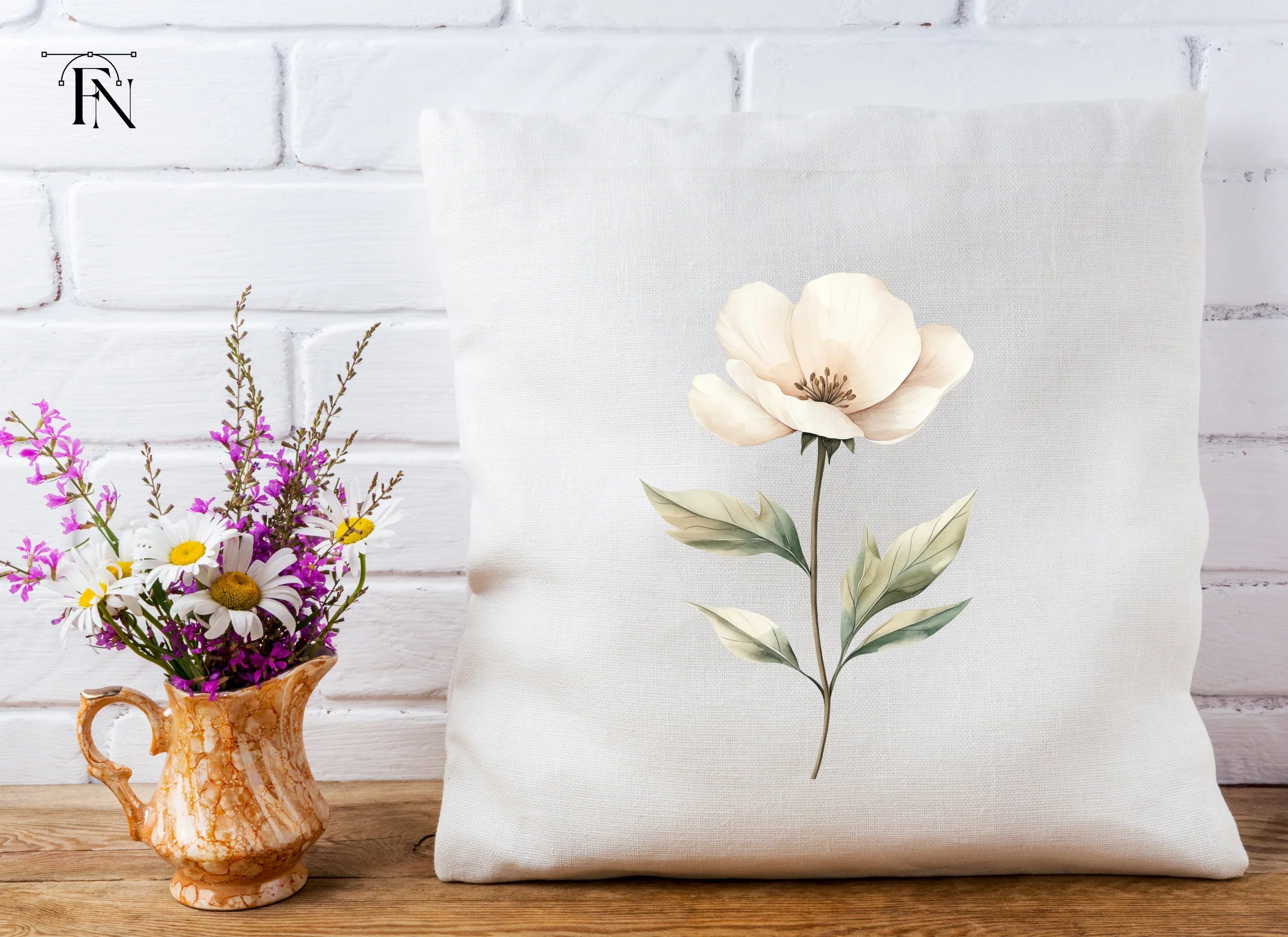 Elegant White Floral Clipart Bundle