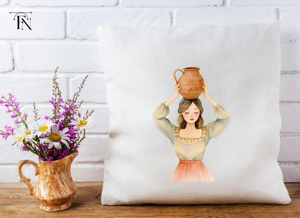 Girl with Clay Pot Clipart Bundle