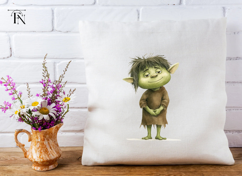 Cute Green Goblin Character Clipart Bundle