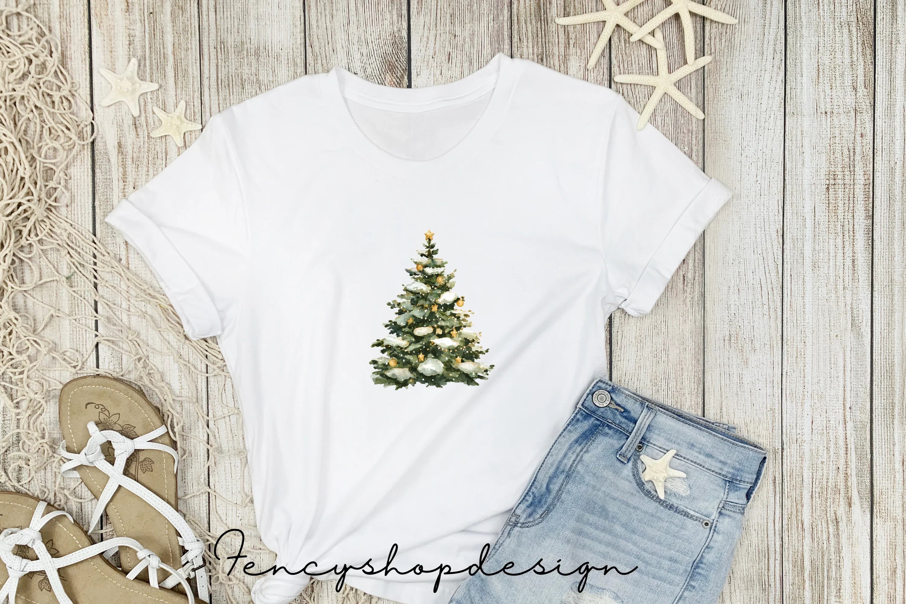 Festive Christmas Trees Clipart Bundle