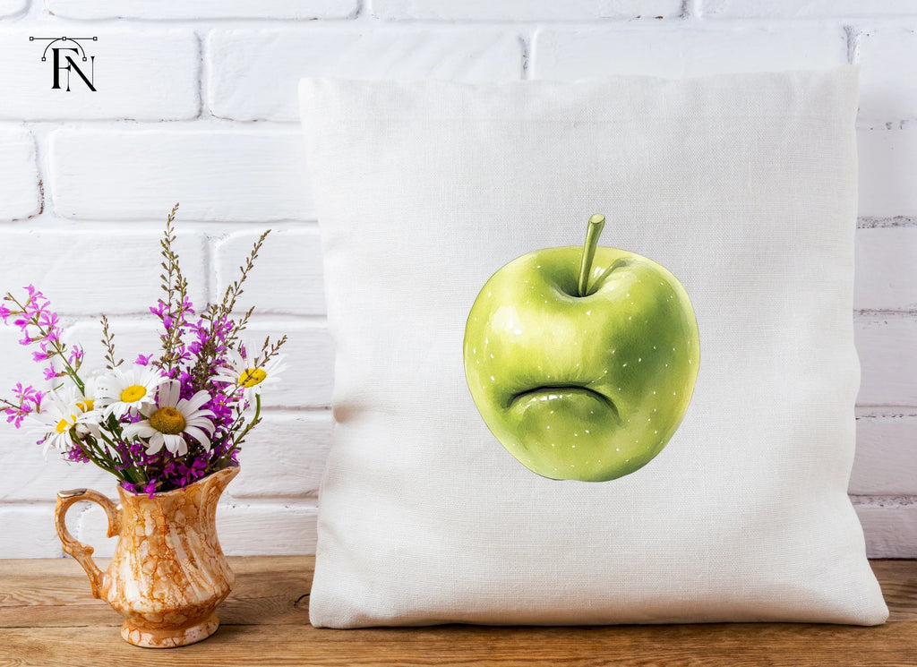 Sad Green Apple Clipart Bundle