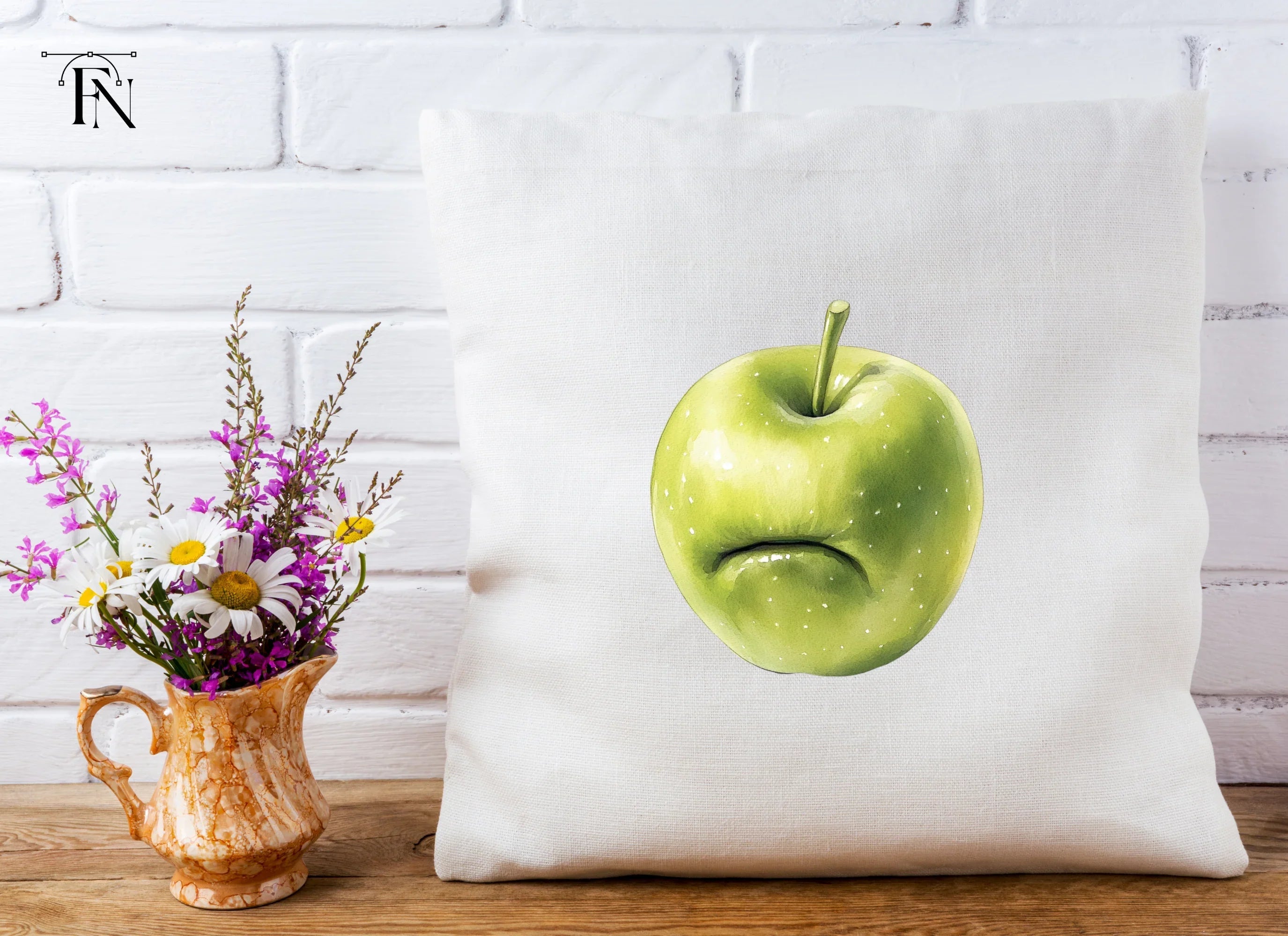 Sad Green Apple Clipart Bundle