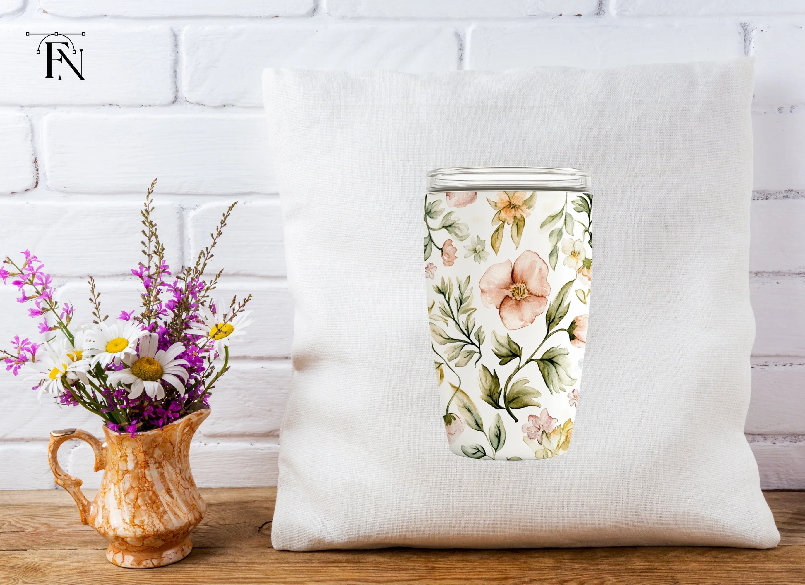 Floral Tumbler Clipart Bundle