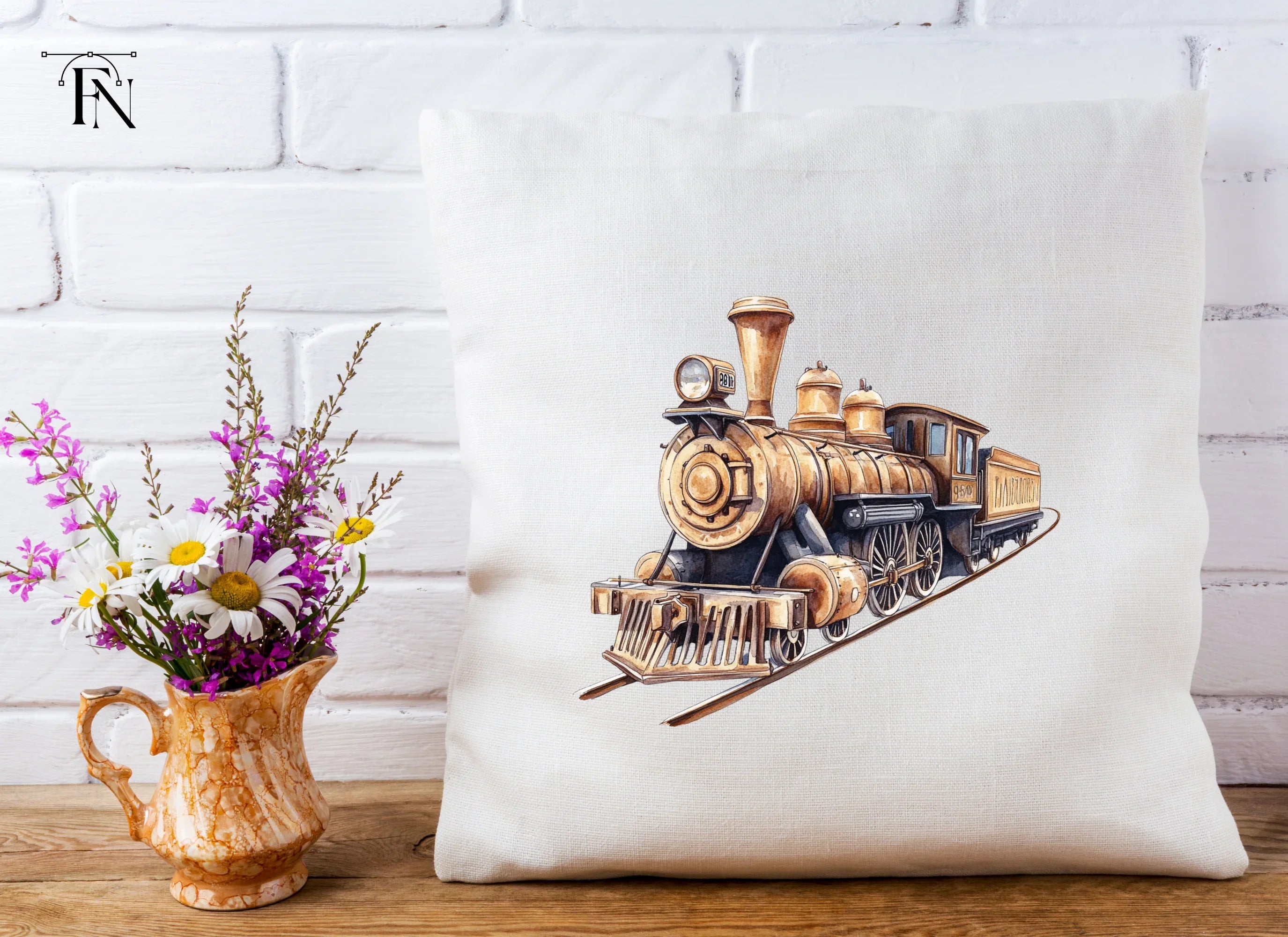 Vintage Steam Train Clipart Bundle