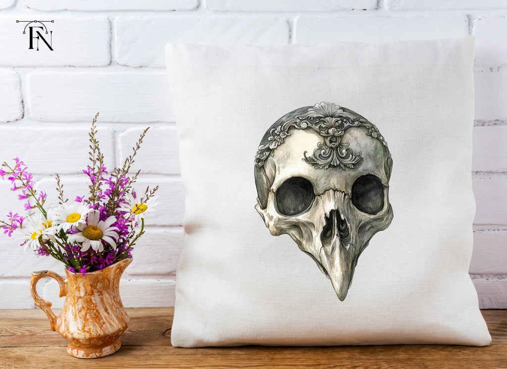 Ornate Bird Skull Clipart Bundle